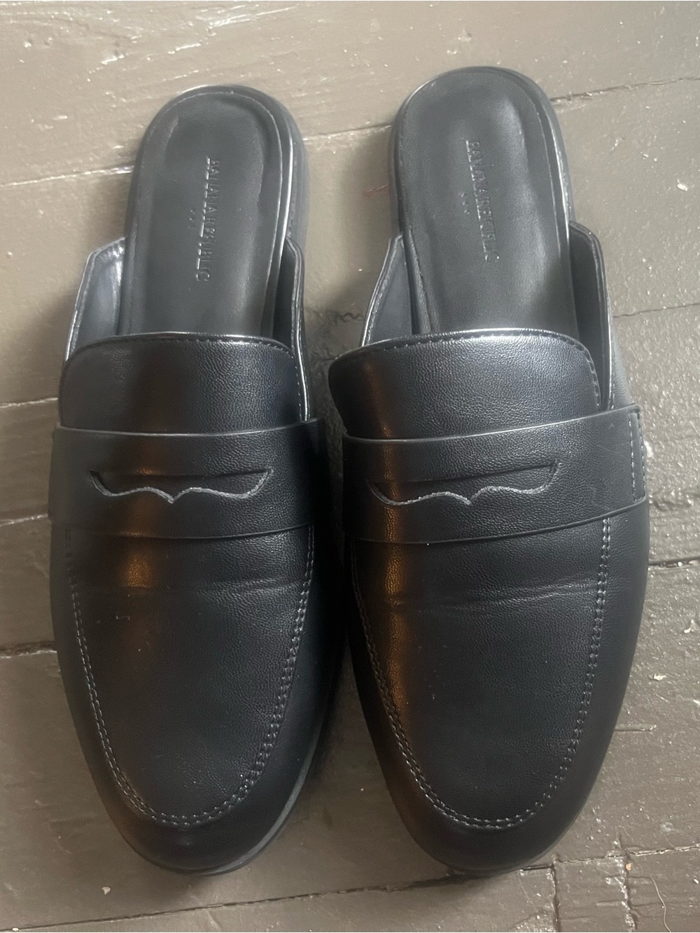 Banana Republic Black Leather Slip-On Loafers